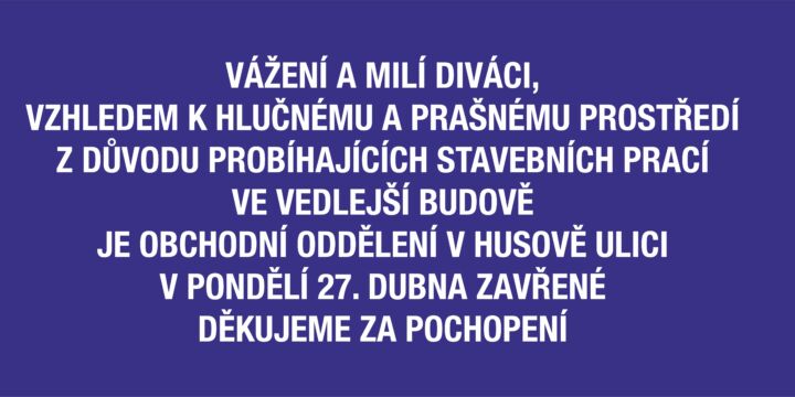 V pondělí 27. dubna odpoledne je obchodní oddělení zavřené